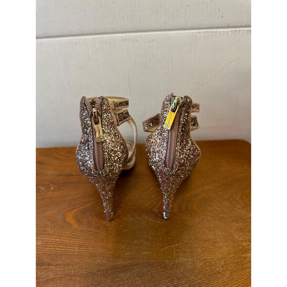 Jessica Simpson Size 7 Designer Stiletto High Heel Sandal Champagne Women - Picture 13 of 15